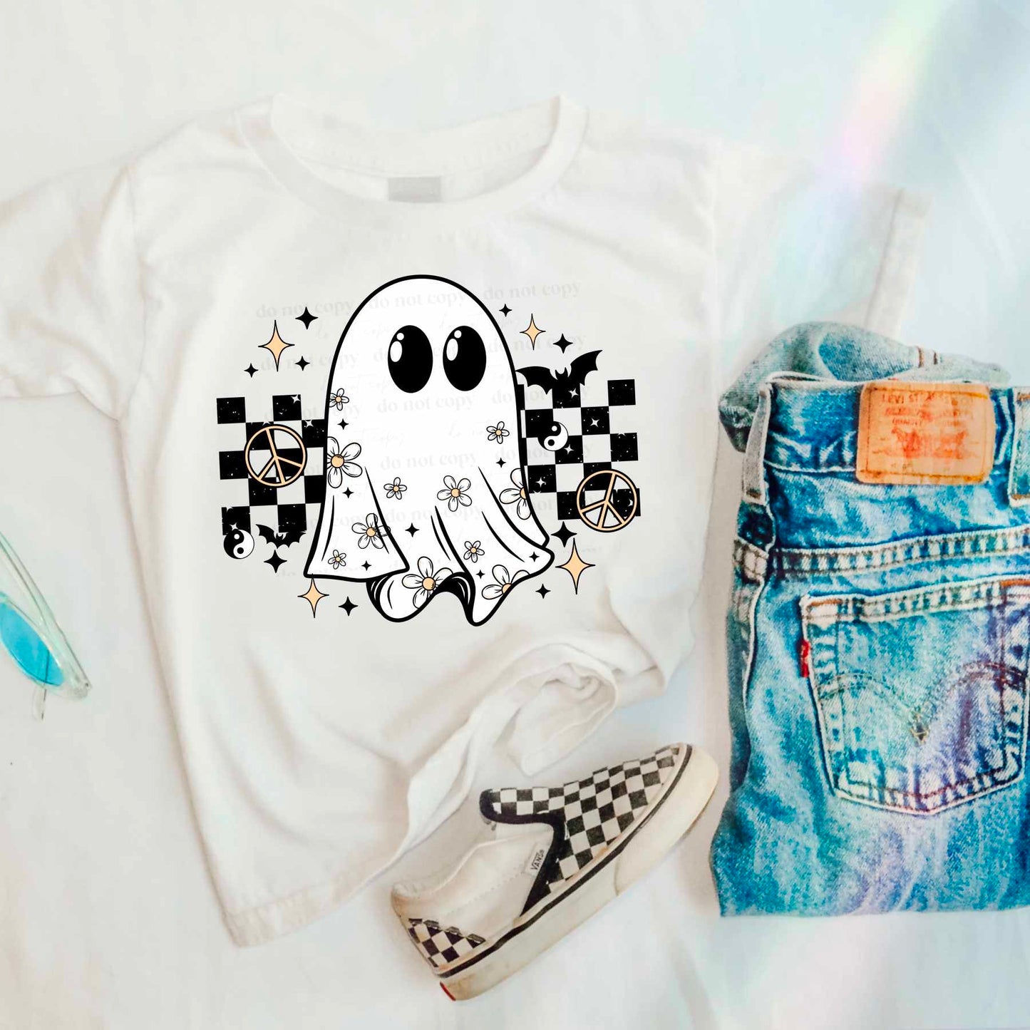 Peace ghost w/ or w/o sleeves - DTF TRANSFER - (CSC)