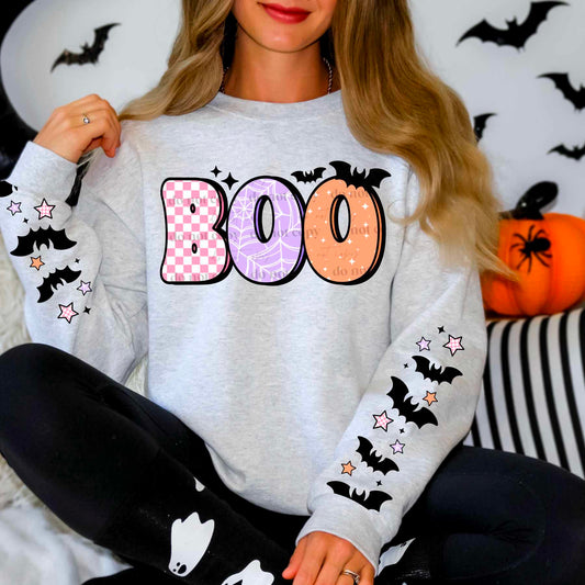 Boo (black) w/ or w/o sleeves - DTF TRANSFER - (CSC)