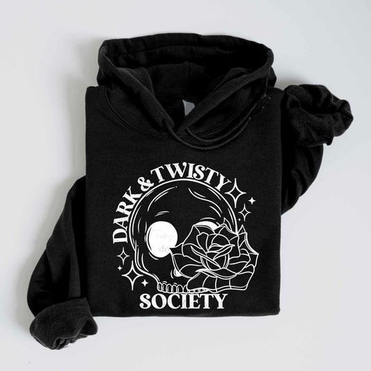 Dark and twisty society white -DTF TRANSFER (CSC)