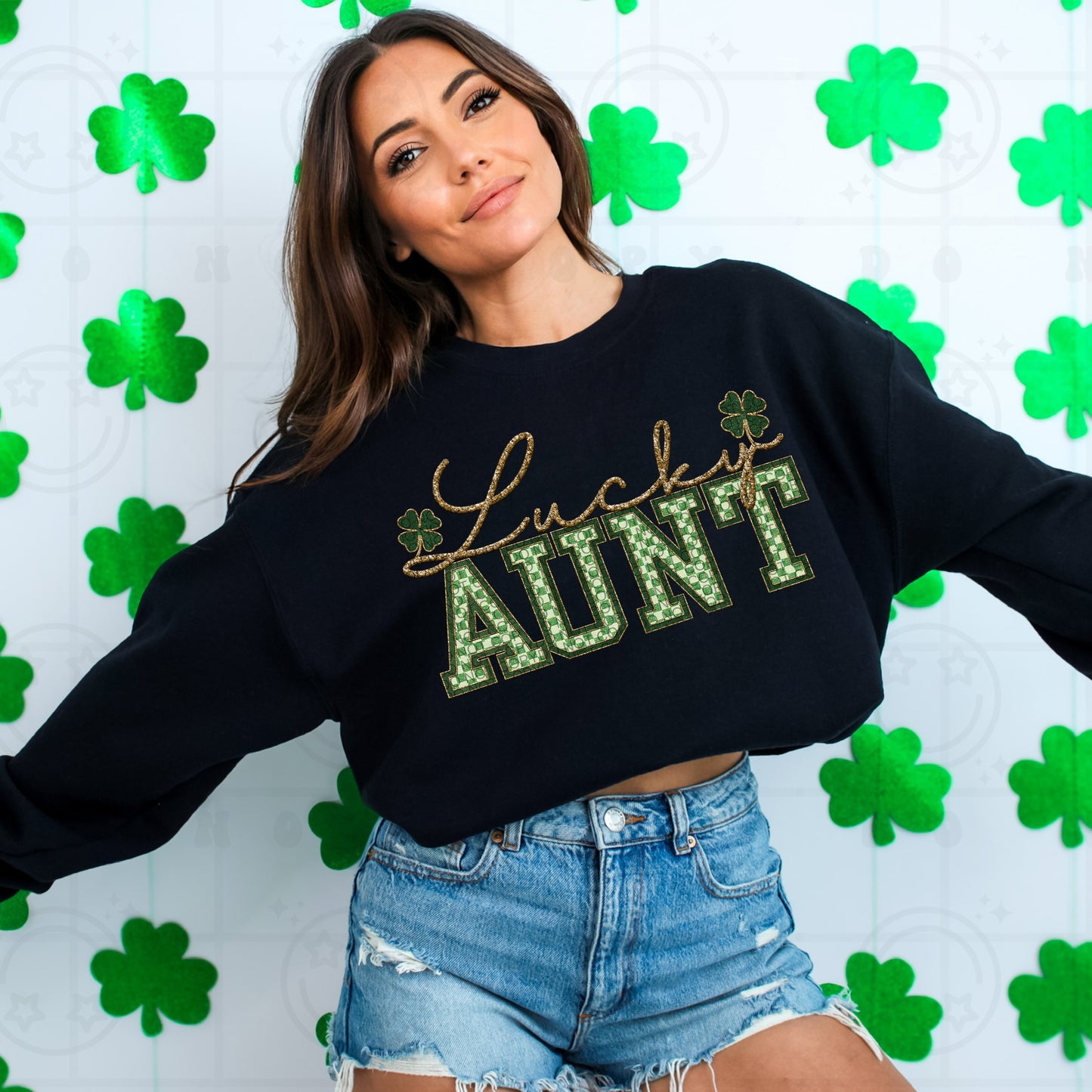 Lucky Aunt Faux Embroidery-DTF TRANSFER (HWD/J25)