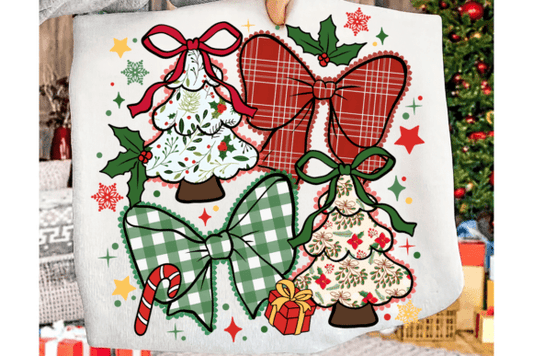 Vintage Coquette Bow & Trees (DTF TRANSFER)