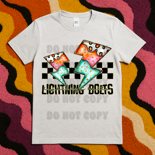 LIGHTNING BOLTS girly bow mascot - DTF TRANSFER (CST JUN25)