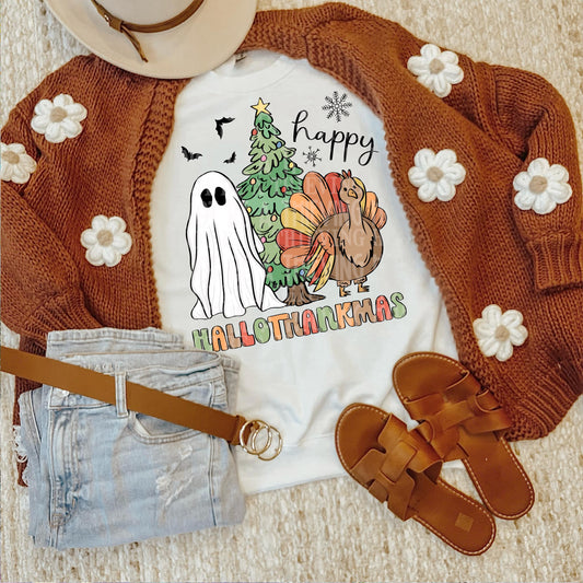 Happy Hallowthankmas - DTF TRANSFER (SCRLW)