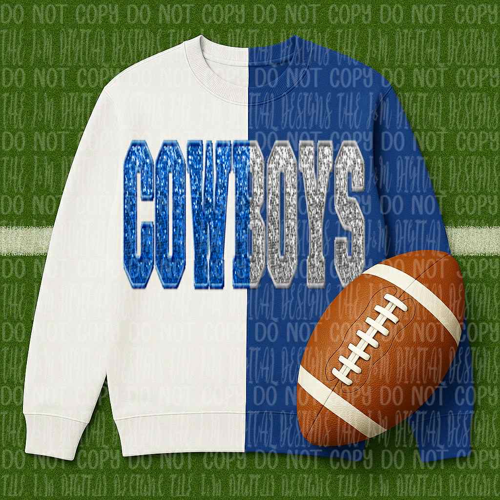 Cowboys ; sequin split - DTF TRANSFER (JMD)