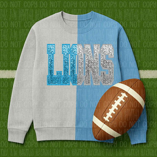 Lions ; sequin split - DTF TRANSFER (JMD)