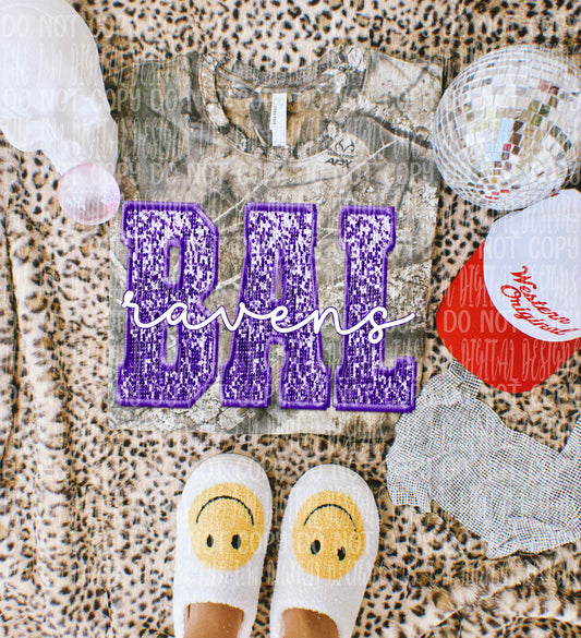 Ravens faux sequin - DTF TRANSFER (JMD)