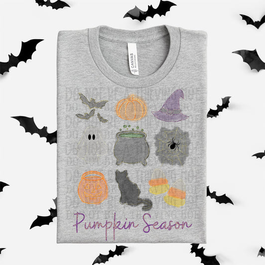 Watercolor Pumpkin Season grid - DTF TRANSFER (TCC)