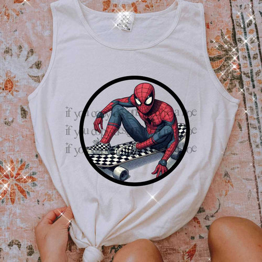 Spiderman Skateboard - DTF TRANSFER (SAVED)