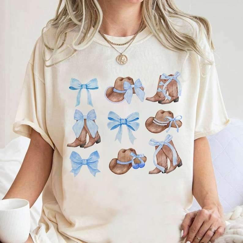 Coquette Blue Boots And Hats - DTF TRANSFER