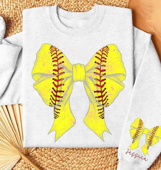 Coquette Softball Bow - DTF TRANSFER