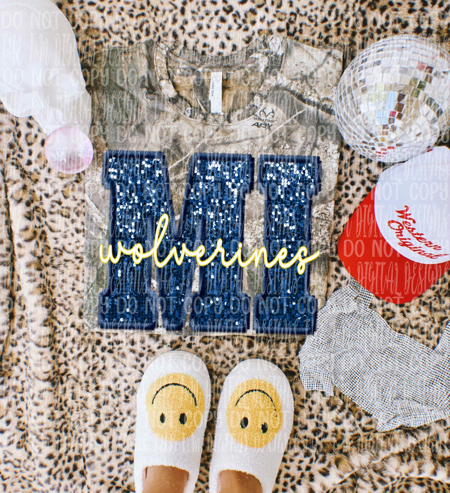Wolverines faux sequin - DTF TRANSFER (JMD)