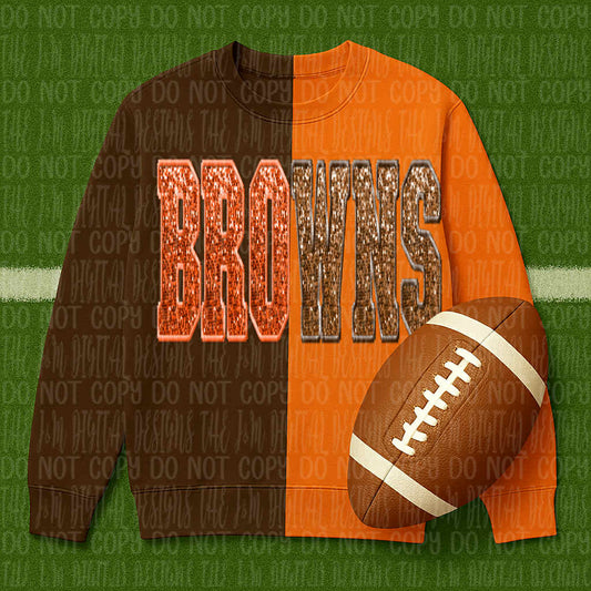 Browns ; sequin split - DTF TRANSFER (JMD)