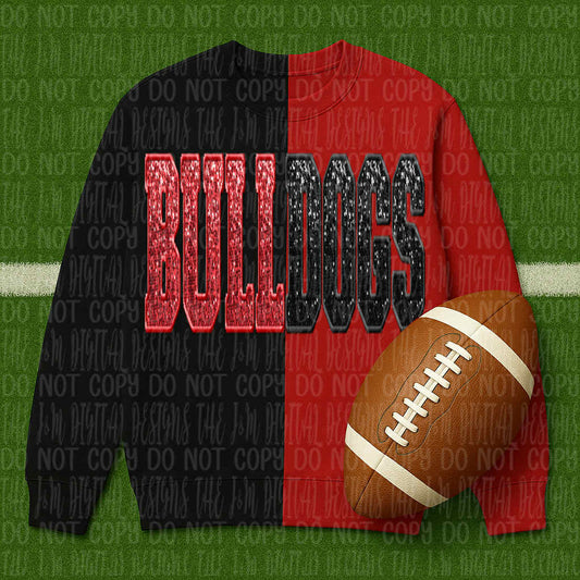 Bulldogs ; sequin split - DTF TRANSFER (JMD)