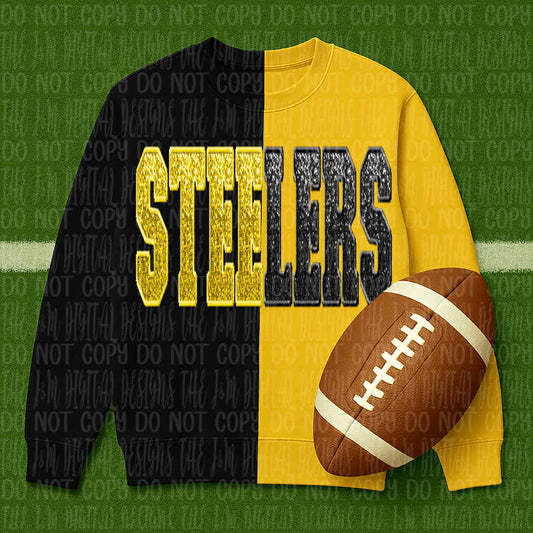 Steelers ; sequin split - DTF TRANSFER (JMD)