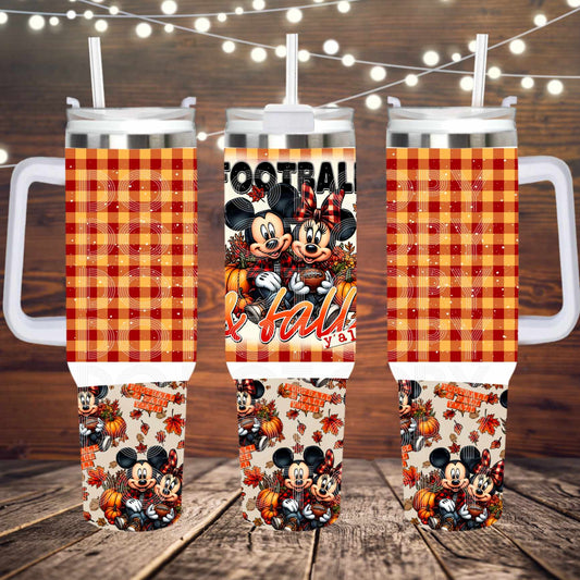 Football & Fall ; UV DTF 40OZ TUMBLER Wraps (top & bottom) (TED)