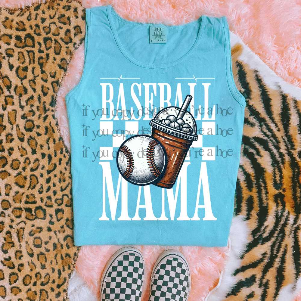 Iced Coffee Baseball Mama - DTF TRANSFER (SAVED)