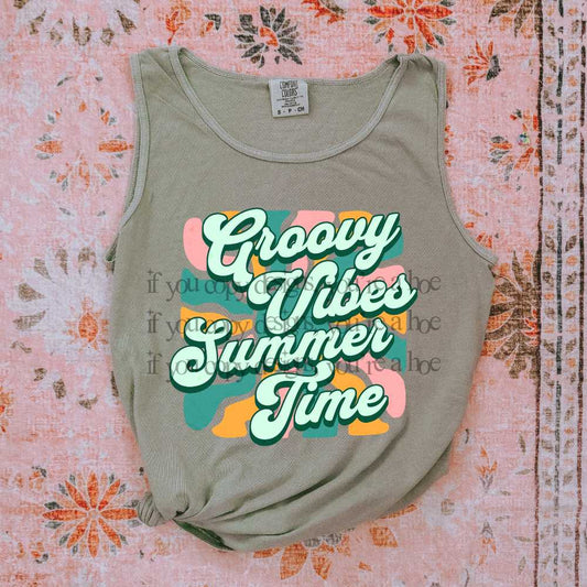 Groovy Vibes Summer Time - DTF TRANSFER (SAVED)