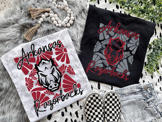 A Razorbacks ; Retro groovy flowers EXCLUSIVE - DTF TRANSFER