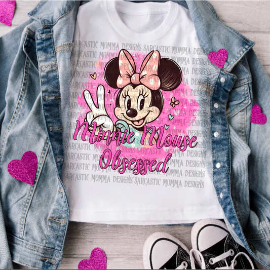 Pink Mouse Obsessed-DTF TRANSFER (SMD)