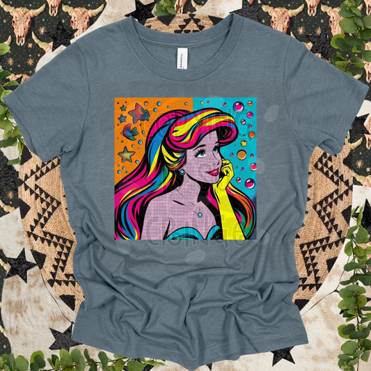 Mermaid princess Color Pop Art-DTF TRANSFER (WFD M25)