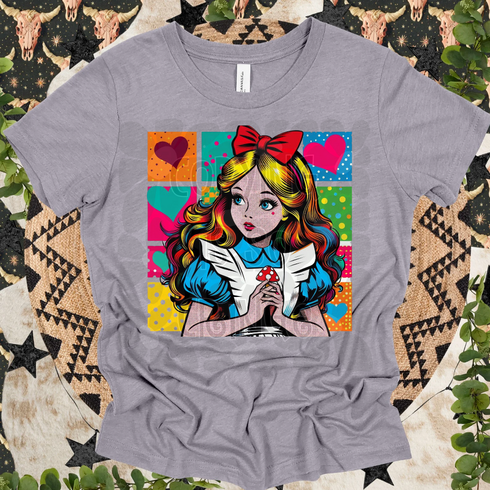 Rabbit Hole Girl Color Pop Art-DTF TRANSFER (WFD M25)