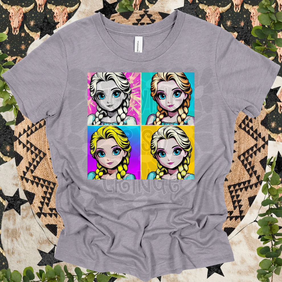 Ice Queen Grid Color Pop Art-DTF TRANSFER (WFD M25)