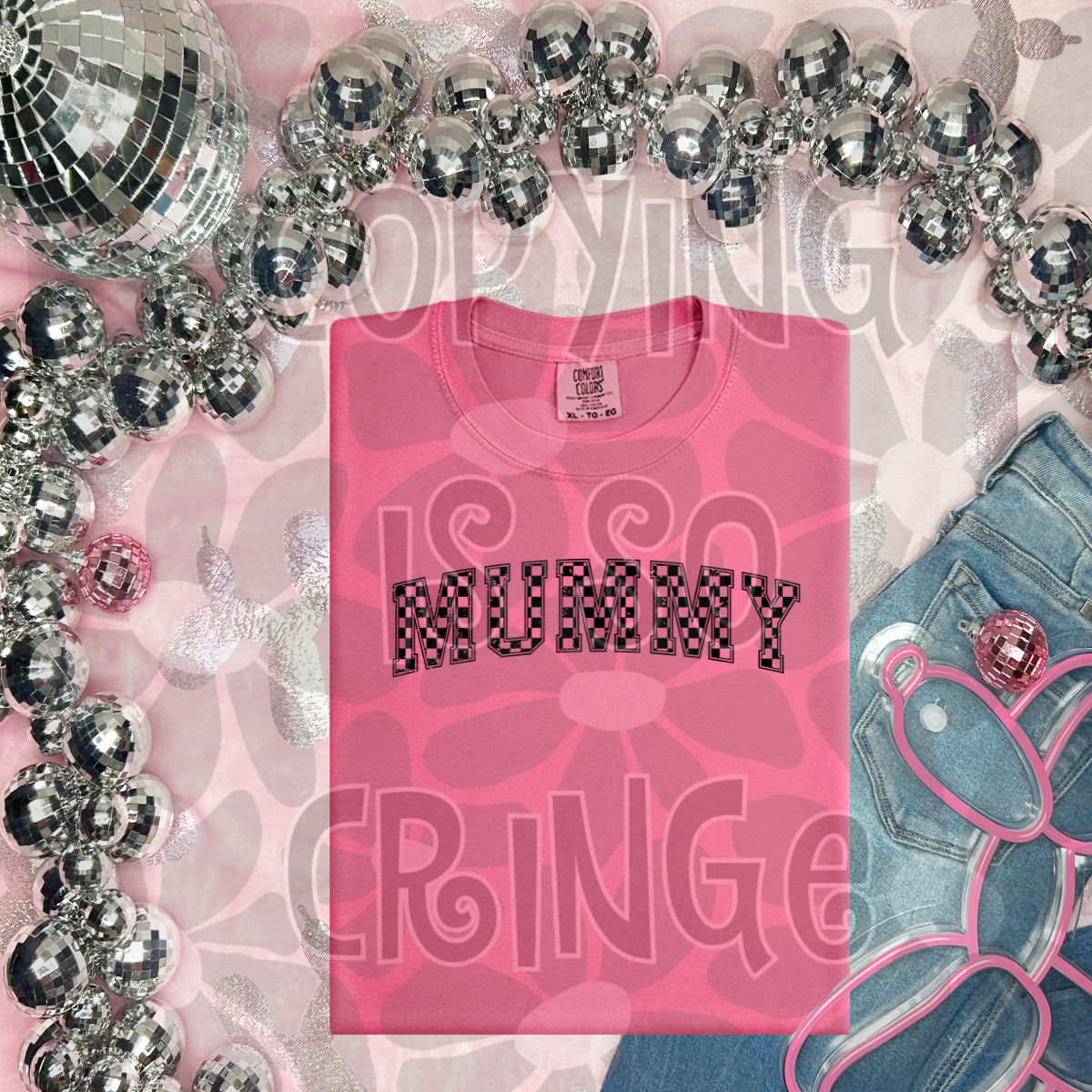 Checkered mummy-DTF TRANSFER (CFD)