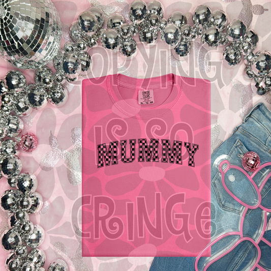 Checkered mummy-DTF TRANSFER (CFD)