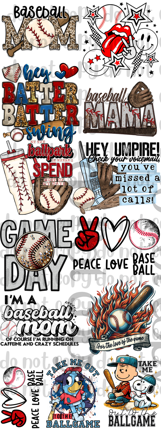 Baseball ; premade gang sheet