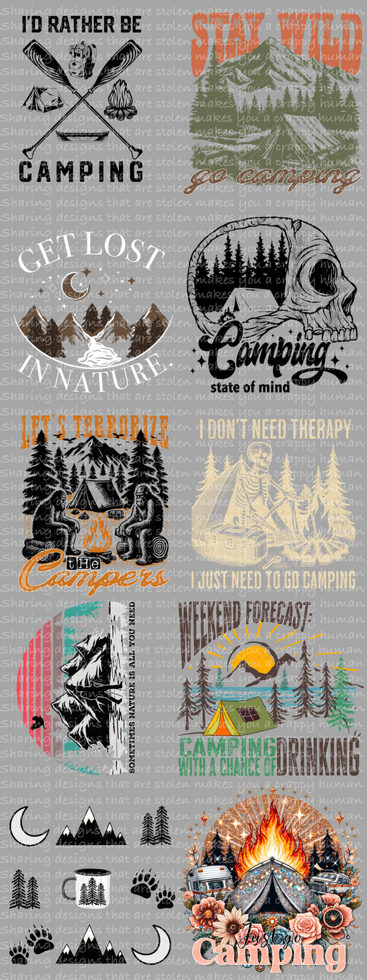 Outdoors & Camping premade gang sheet