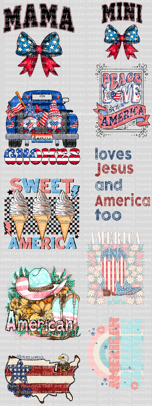 Patriotic Mix; premade gang sheet