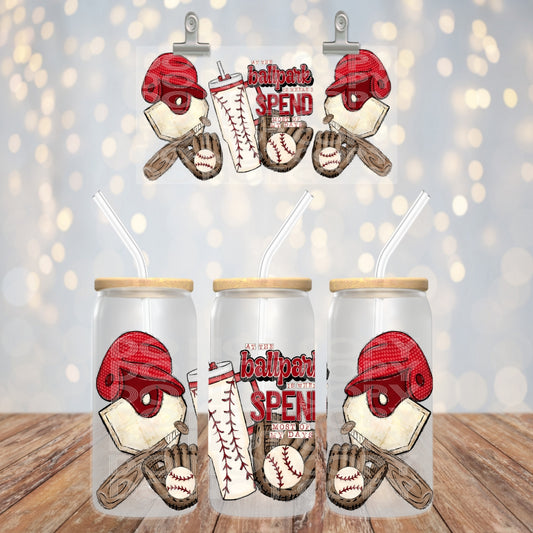 At The Ballpark Baseball - UV dtf wrap 16oz libbey : TED