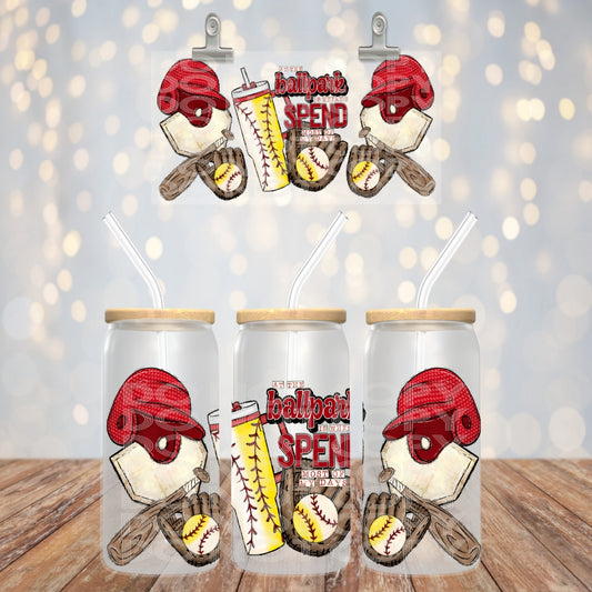 At The Ballpark Baseball Softball - UV dtf wrap 16oz libbey : TED