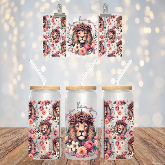 The King Is Coming - UV dtf wrap 16oz libbey : TED