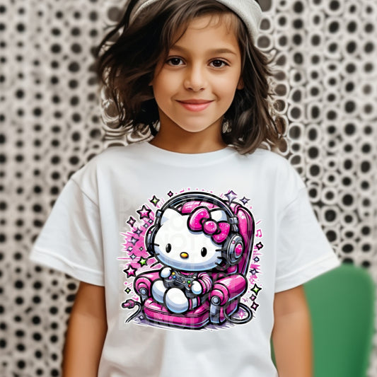 Hello Kitty Gamer - DTF TRANSFER (SSDD)