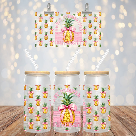 Sweet Summertime University - UV dtf wrap 16oz libbey : TED