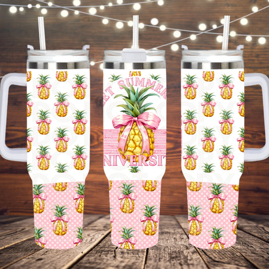 Sweet Summertime University ; UV DTF 40OZ TUMBLER Wraps (top & bottom) (TED)