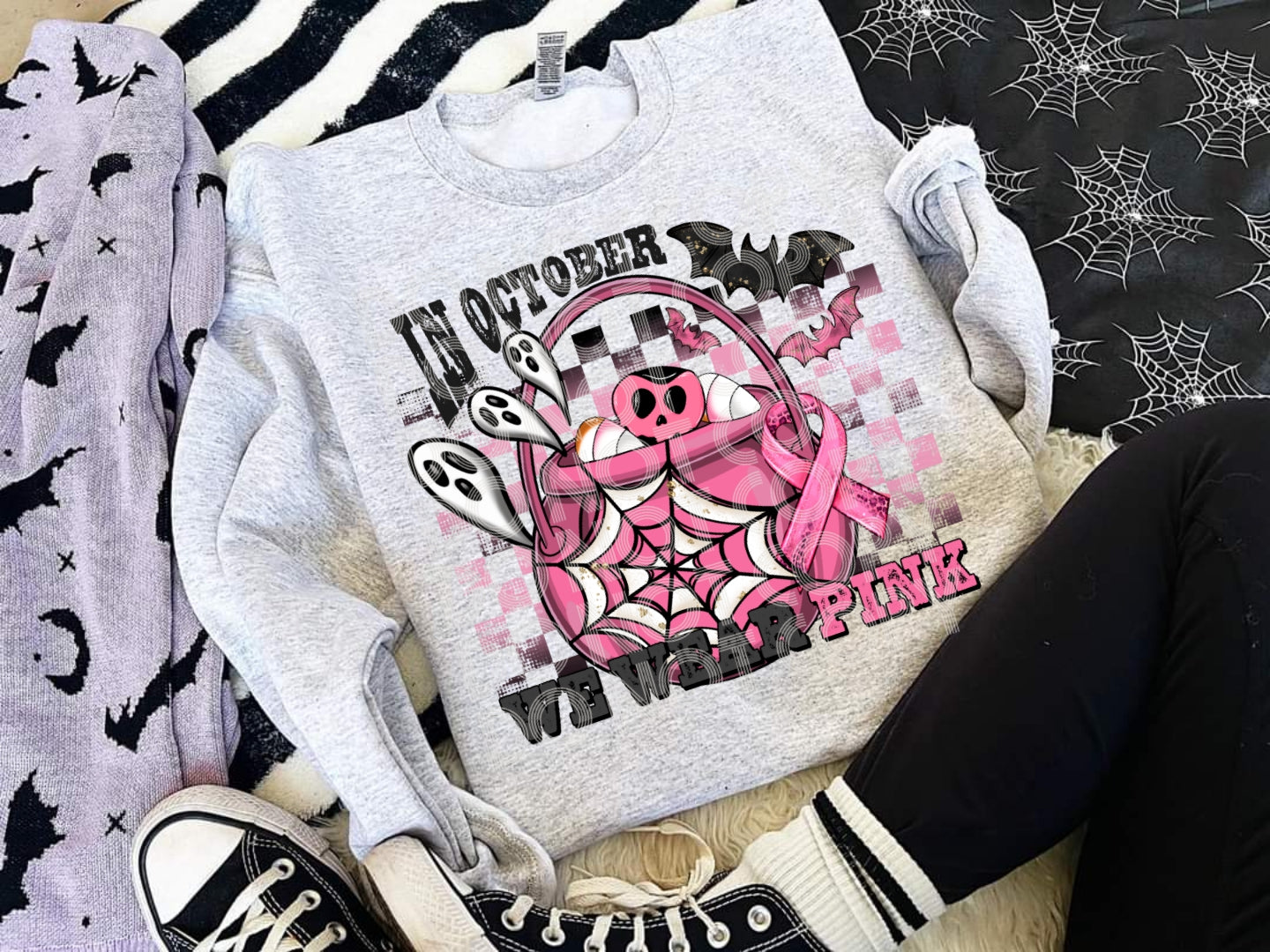 In October we wear pink ghosts breast cancer - DTF TRANSFER (SSDD)
