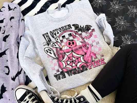 In October we wear pink ghosts breast cancer - DTF TRANSFER (SSDD)