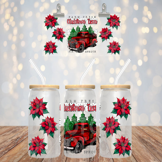 Farm Fresh Christmas trees - UV dtf wrap 16oz libbey : PHDC O24