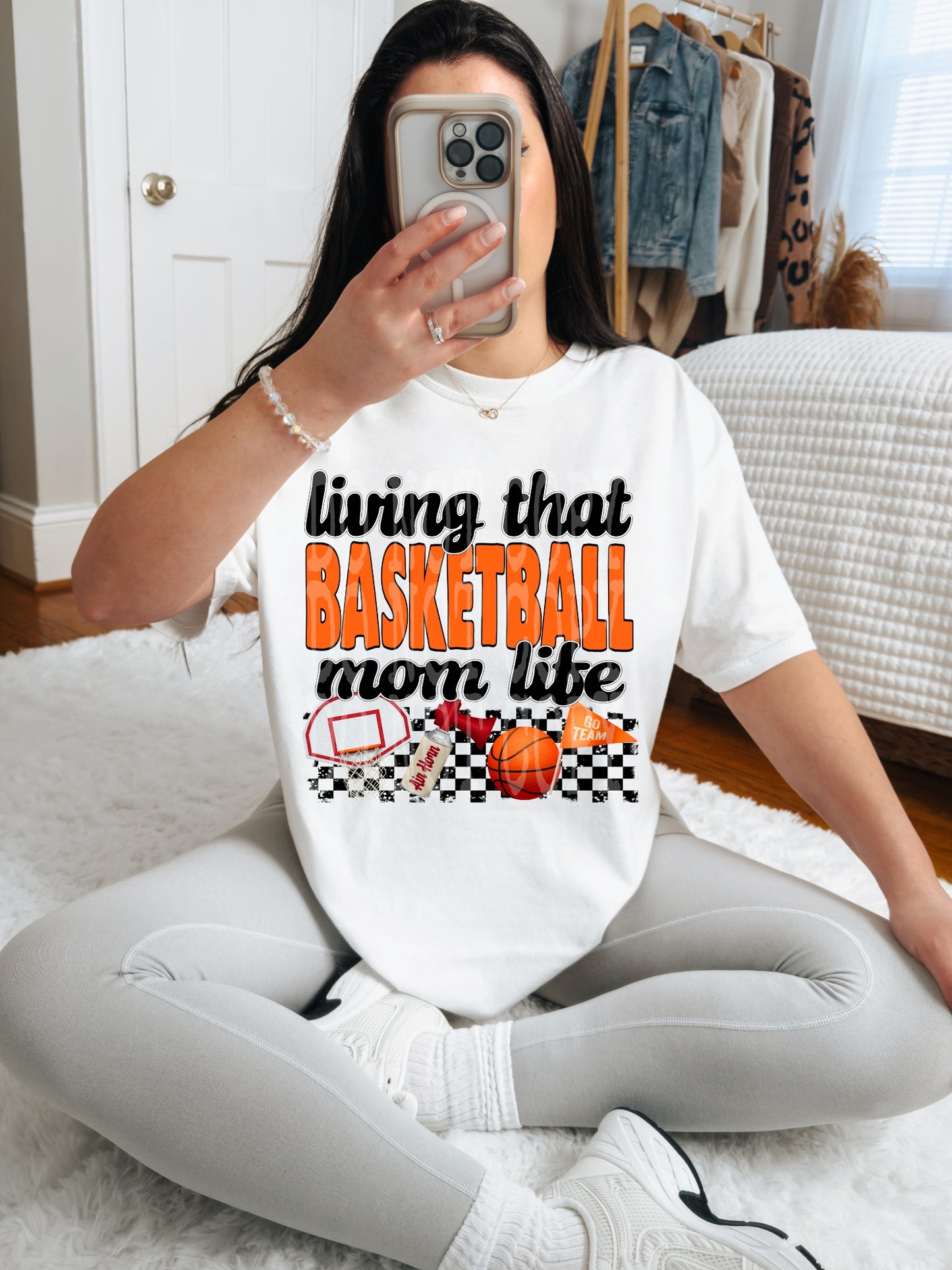 Living That Basketball Mom Life (Orange)- DTF TRANSFER (DDVA FDC Sports Collab)