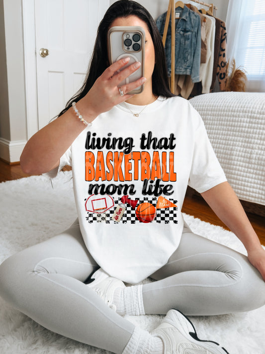 Living That Basketball Mom Life (Orange)- DTF TRANSFER (DDVA FDC Sports Collab)