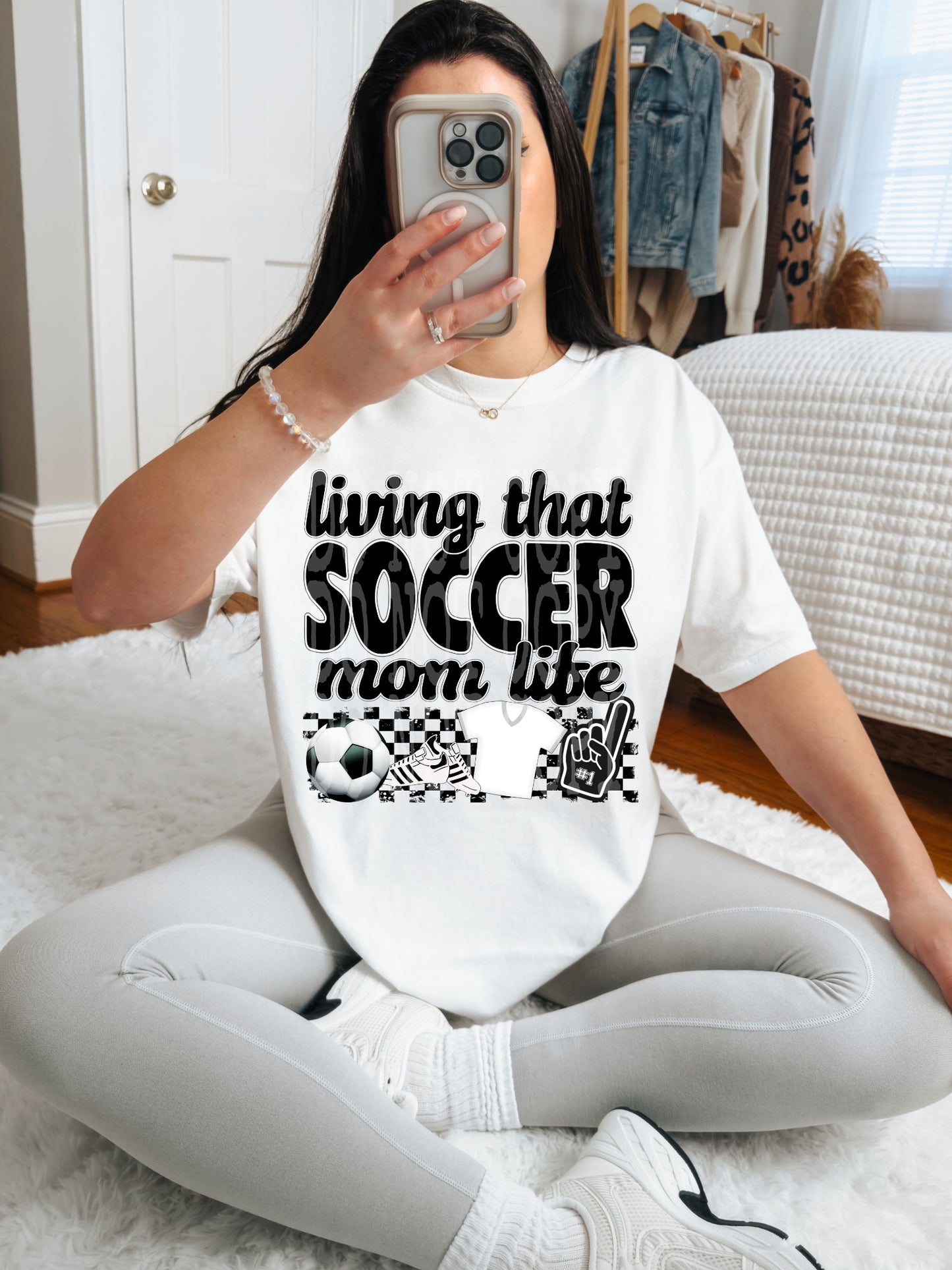 Living That Soccer Mom Life (black)- DTF TRANSFER (DDVA FDC Sports Collab)