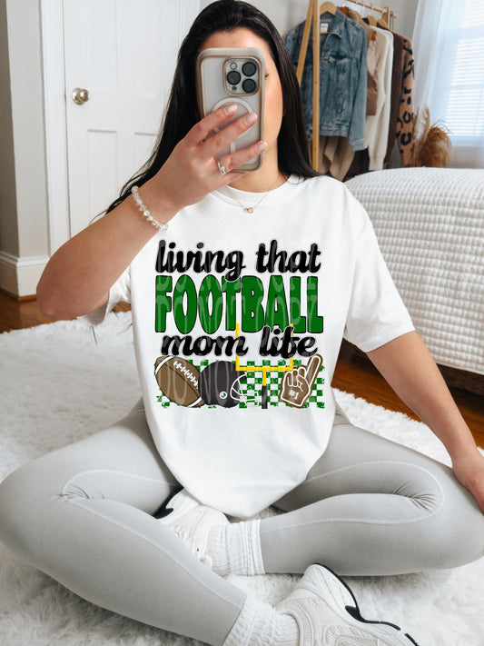 Living That Football Mom Life (Green)- DTF TRANSFER (DDVA FDC Sports Collab)