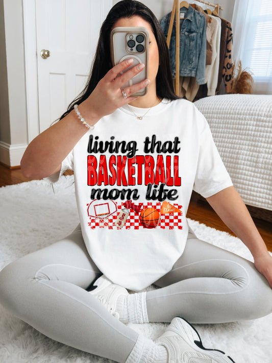 Living That Basketball Mom Life (Red)- DTF TRANSFER (DDVA FDC Sports Collab)