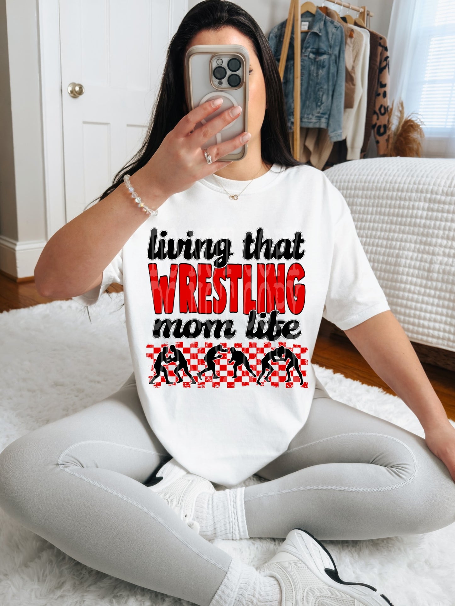 Living That Wrestling Mom Life (red)- DTF TRANSFER (DDVA FDC Sports Collab)