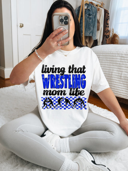 Living That Wrestling Mom Life (blue)- DTF TRANSFER (DDVA FDC Sports Collab)