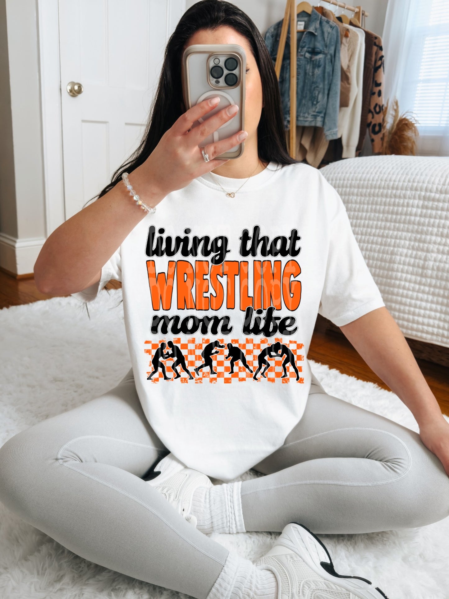 Living That Wrestling Mom Life (orange)- DTF TRANSFER (DDVA FDC Sports Collab)