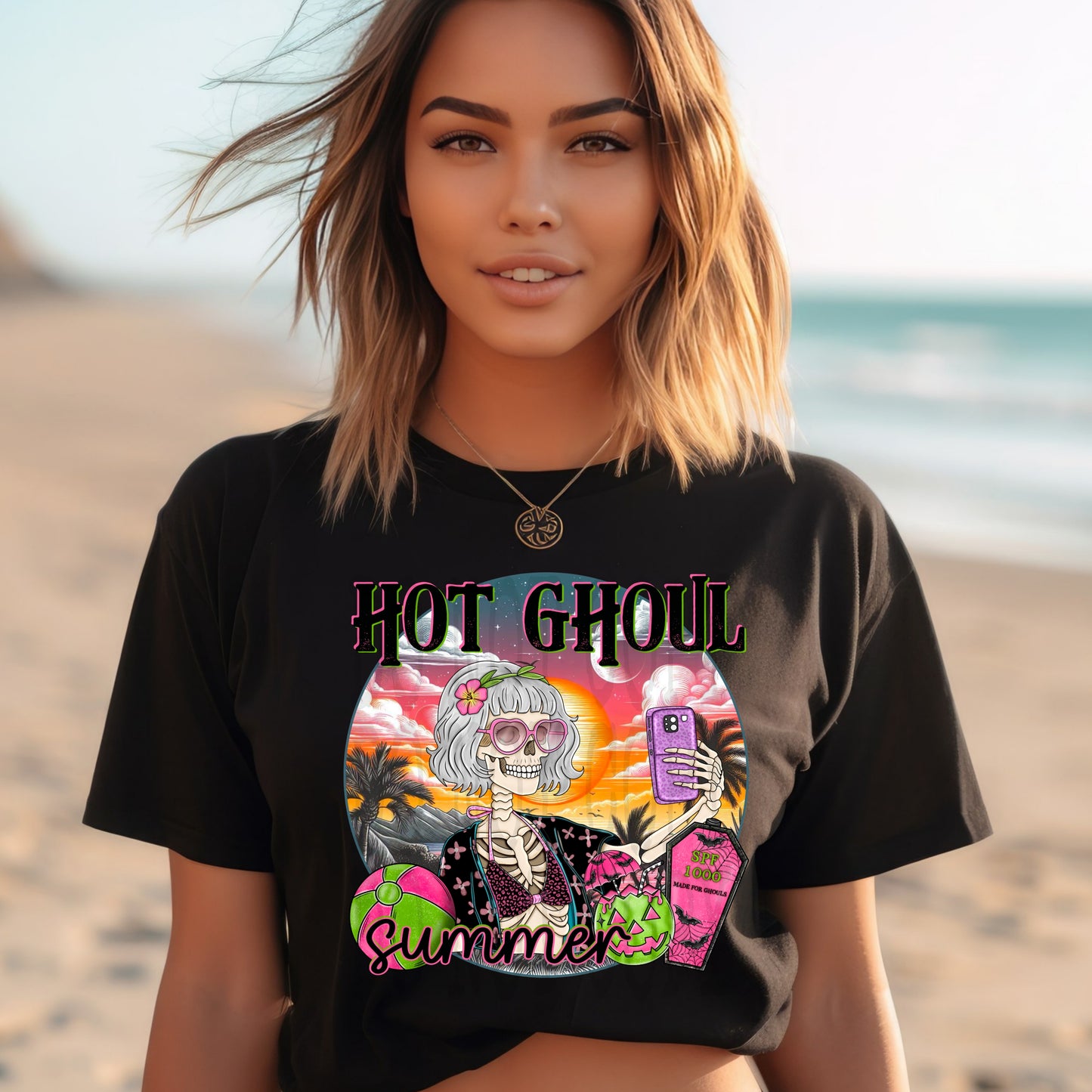 Hot Ghoul Summer- DTF TRANSFER (Spooky Summer Collab)