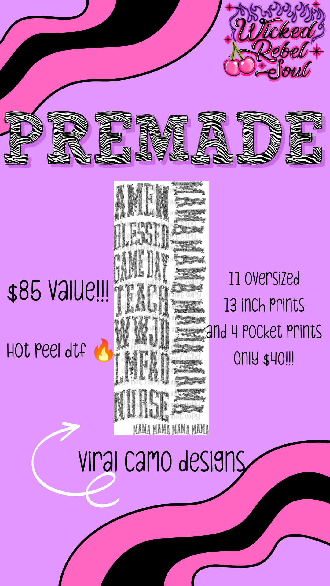 Viral camo prints ; premade gang sheet